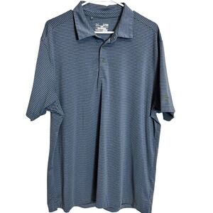 Under Armour Men's Striped Golf Polo Shirt Size XL Blue/Olive Green Casual